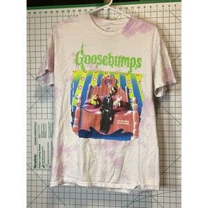 Goosebumps Tie Dye Graphic Print Cotton Pink Men's Crew Neck T-Shirt Small